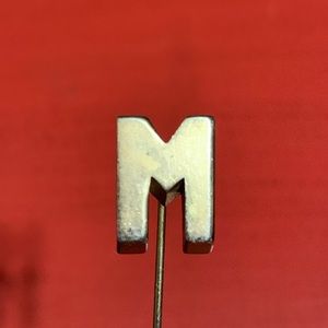 Vintage stick pin. Lapel pin. Letter  “M”